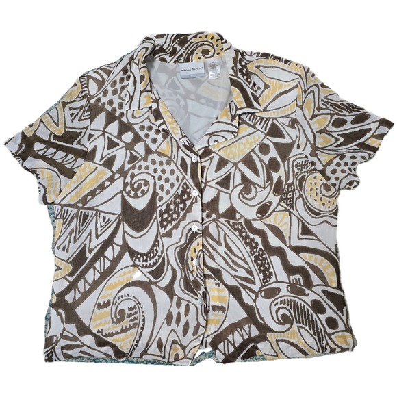 Alfred Dunner Petite Abstract Print Top Short Sleeve Blouse Size 16P
(i) - Picture 1 of 5